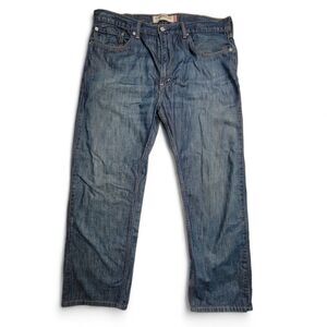 Levi's 505 Jeans Men's 38x30 Blue Faded Denim Cotton Regular Fit Straight Leg